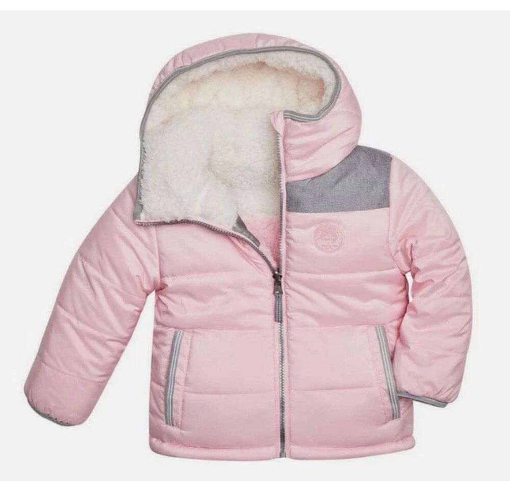 Gerry Girls' Outdoor Reversible Faux Fur Full Zip Jacket size 5